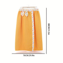 Women's Waffle Bathrobe Wrap Towel Soft Absorbent Bath Skirt