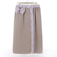 Women's Waffle Bathrobe Wrap Towel Soft Absorbent Bath Skirt