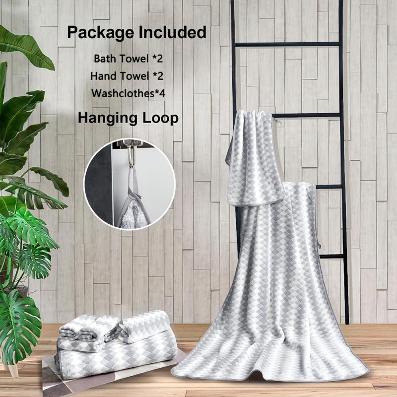 8pcs Bathroom Towels Set Quick Dry Soft Absorbent Towels for Bathroom Spa Hotel