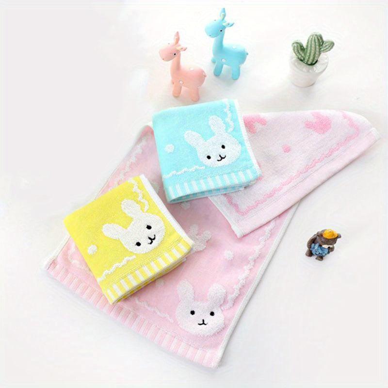 Cute Cartoon Rabbit Children's Towel - Soft Cotton Face Wash Towel, 9.8x19.7in