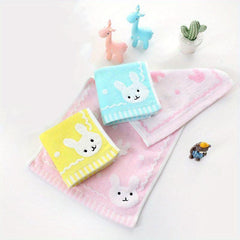 Cute Cartoon Rabbit Children's Towel - Soft Cotton Face Wash Towel, 9.8x19.7in