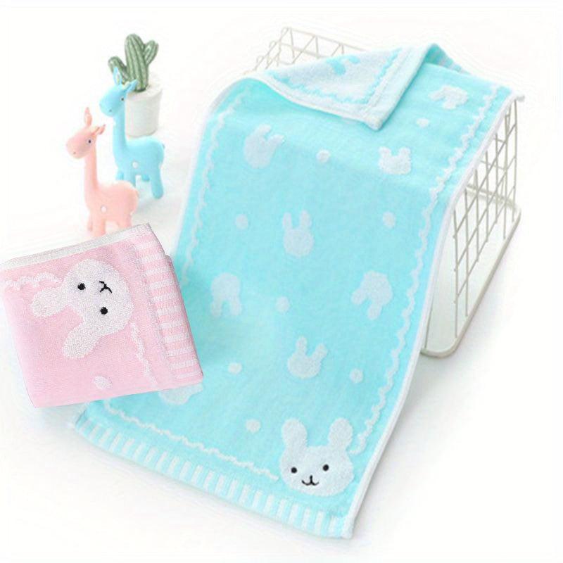 Cute Cartoon Rabbit Children's Towel - Soft Cotton Face Wash Towel, 9.8x19.7in