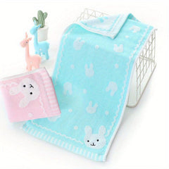 Cute Cartoon Rabbit Children's Towel - Soft Cotton Face Wash Towel, 9.8x19.7in