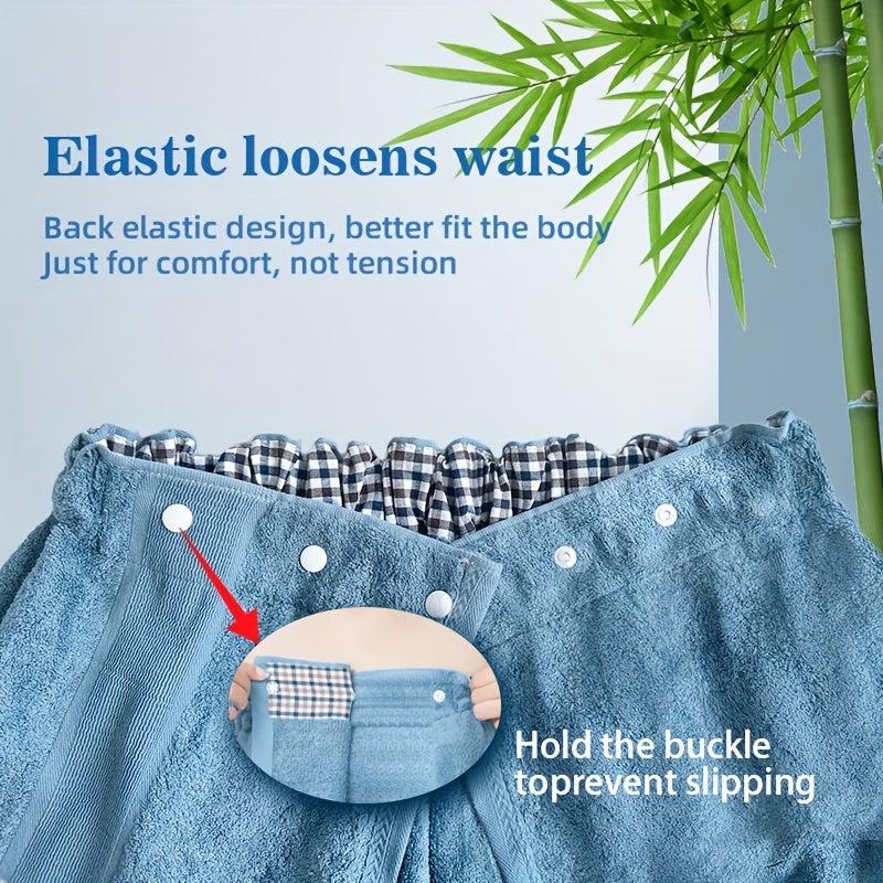 Bamboo Fiber Absorbent Bath Towel Bathrobe for Adults