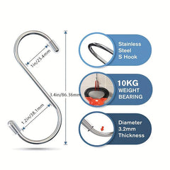 12pcs Stainless Steel Shower Curtain Hooks
