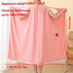 Embroidered Flower Bath Skirt for Women with Pockets