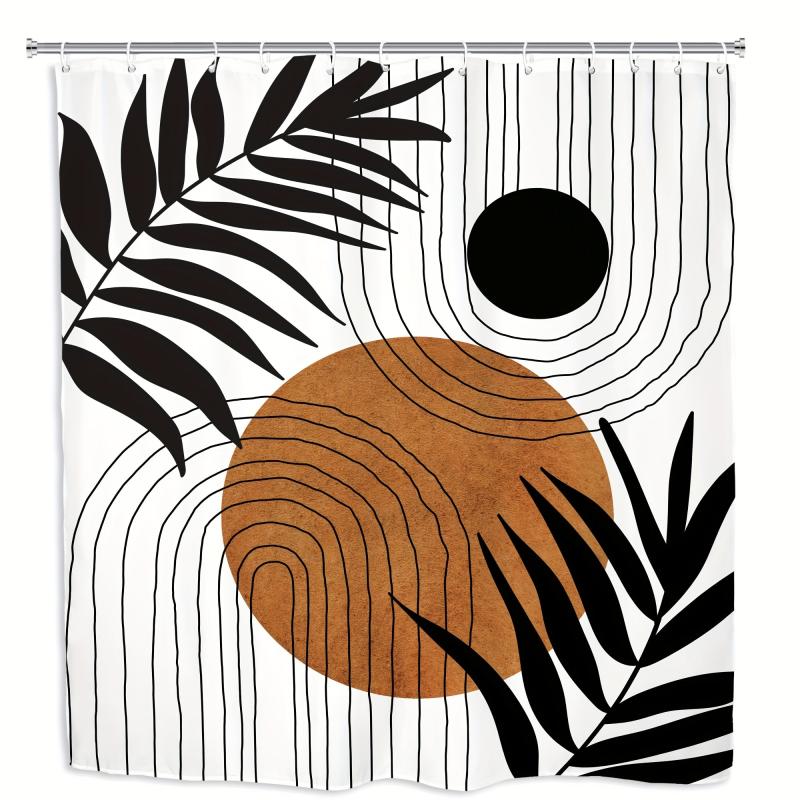 Abstract Mid Century Shower Curtain Geometric Modern Design