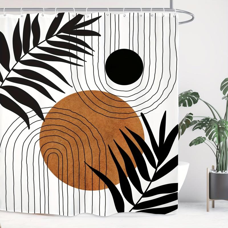 Abstract Mid Century Shower Curtain Geometric Modern Design