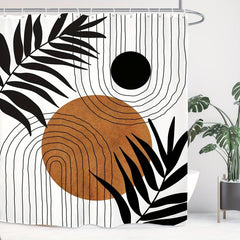 Abstract Mid Century Shower Curtain Geometric Modern Design