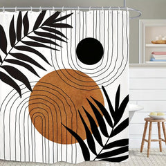 Abstract Mid Century Shower Curtain Geometric Modern Design