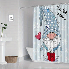 Santa Claus Shower Curtain Waterproof Bathroom Decor