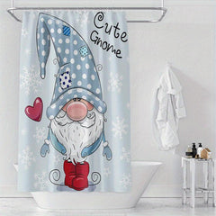Santa Claus Shower Curtain Waterproof Bathroom Decor