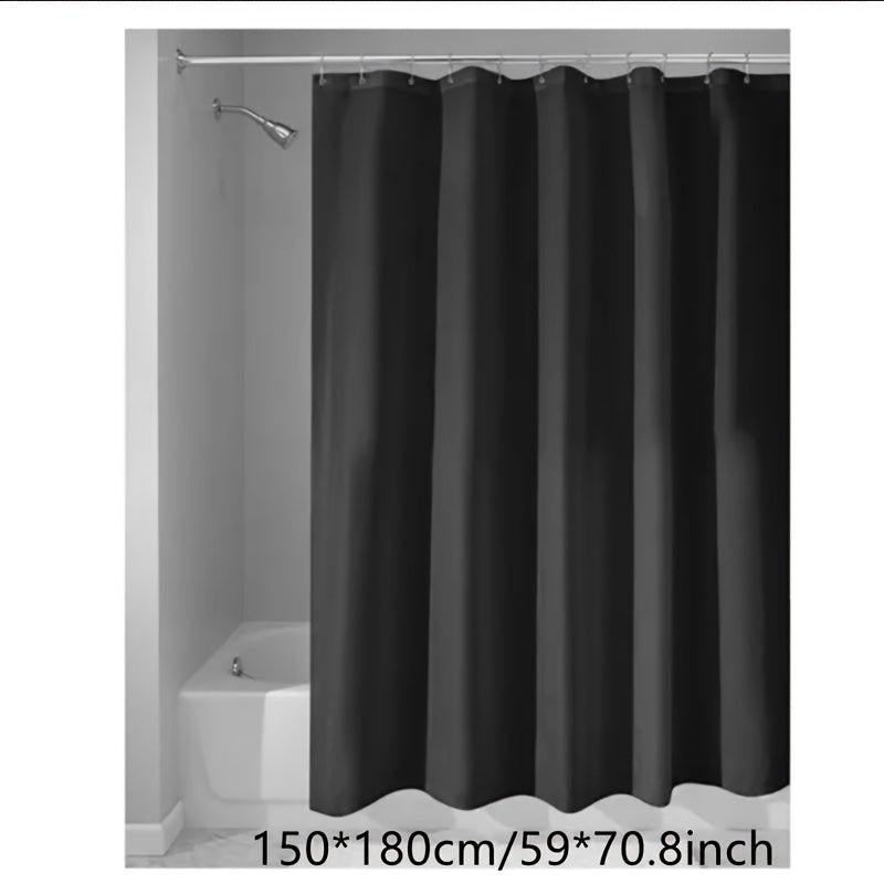 Solid Polyester Shower Curtain Waterproof Bathroom Decor