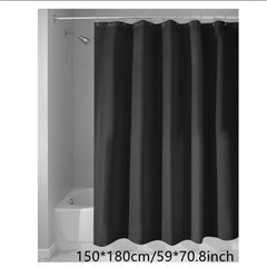 Solid Polyester Shower Curtain Waterproof Bathroom Decor