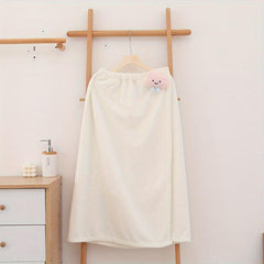 Women's Quick Drying Coral Fleece Bathrobe - Absorbent Spa Wrap Towel