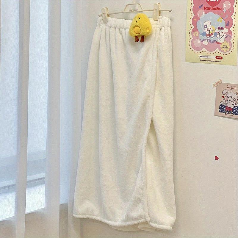 Women's Quick Drying Coral Fleece Bathrobe - Absorbent Spa Wrap Towel