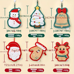Christmas Cartoon Hanging Towel Coral Fleece Soft Towel for Bathroom