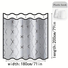 PEVA Shower Curtain Silvery Gray Moroccan Pearl Printed Bathroom Curtain