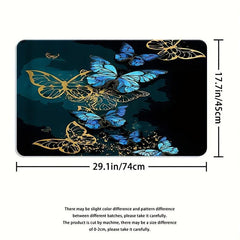 4pcs Butterfly Bathroom Set: Non-slip Mat, U-shaped Toilet Mat, Cover