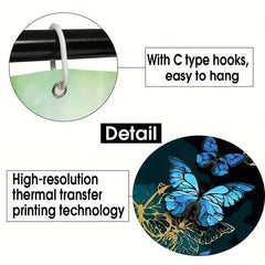 4pcs Butterfly Bathroom Set: Non-slip Mat, U-shaped Toilet Mat, Cover