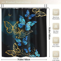 4pcs Butterfly Bathroom Set: Non-slip Mat, U-shaped Toilet Mat, Cover