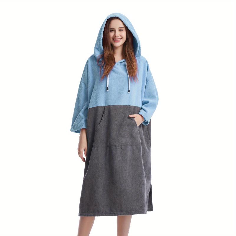 Comfy Hooded Bathrobe with Pocket, Quick Drying Towel for Indoor Loungewear