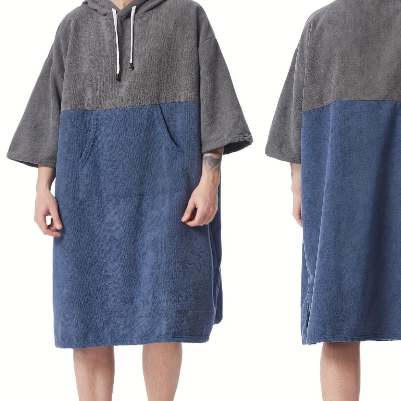 Comfy Hooded Bathrobe with Pocket, Quick Drying Towel for Indoor Loungewear