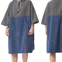 Comfy Hooded Bathrobe with Pocket, Quick Drying Towel for Indoor Loungewear