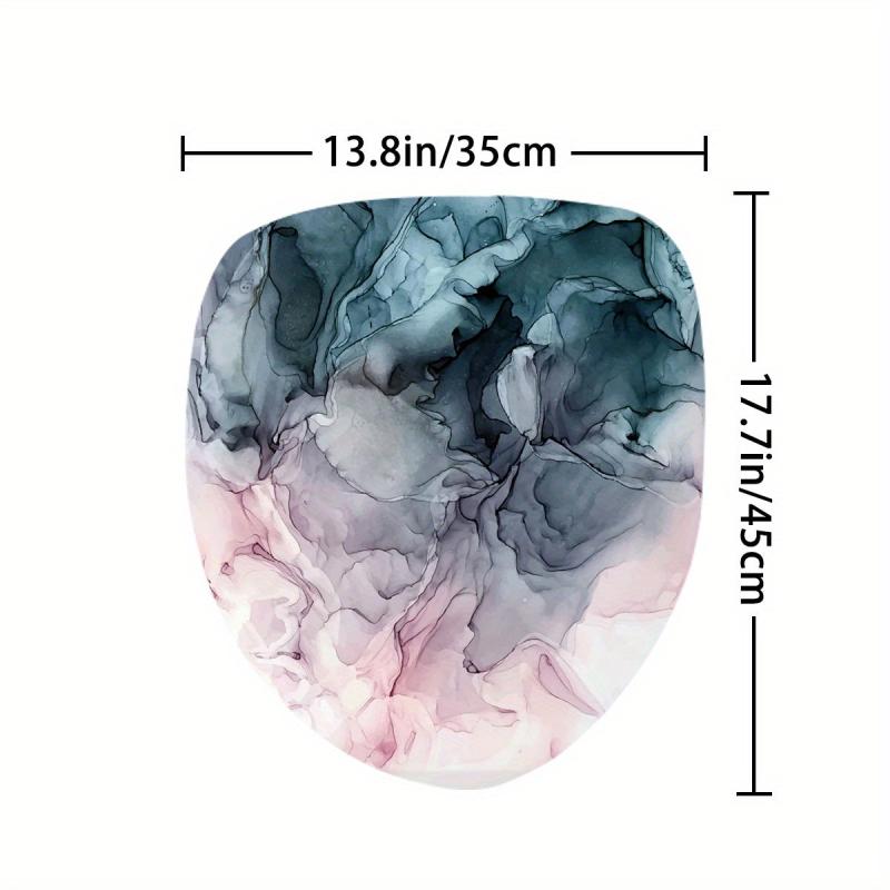 Marble Waterproof Shower Curtain Set with 12 Hooks, Non-Slip Bathroom Rug