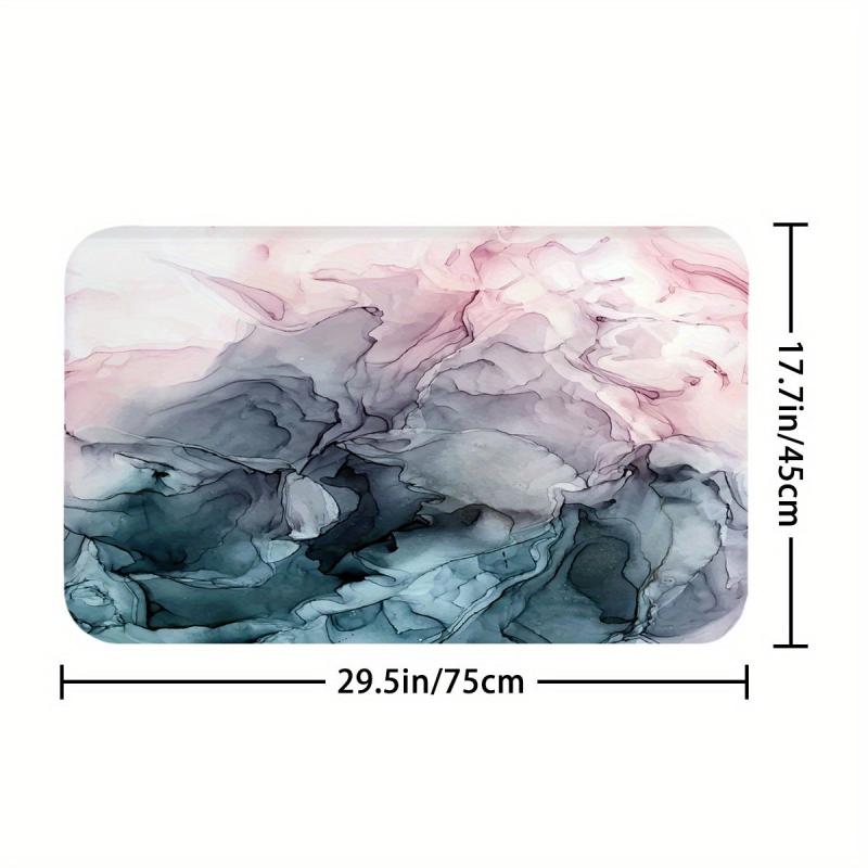 Marble Waterproof Shower Curtain Set with 12 Hooks, Non-Slip Bathroom Rug