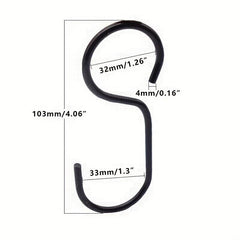 12pcs Long Shower Curtain Hook Waterproof Anti-Rust Metal Bathroom Accessory