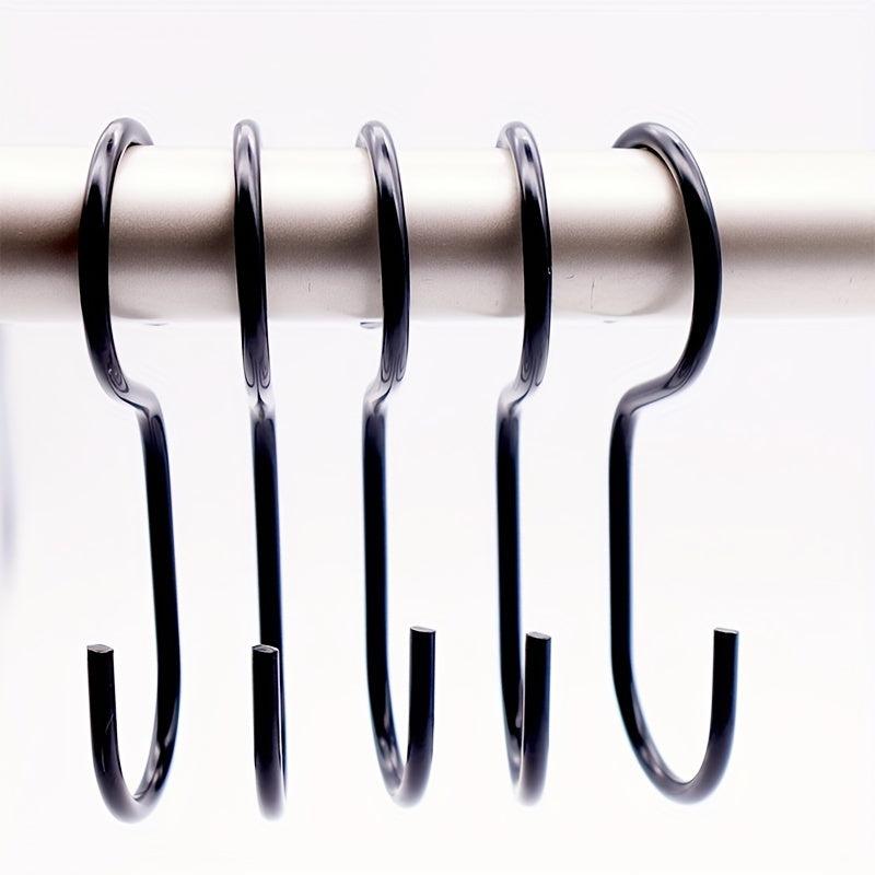 12pcs Long Shower Curtain Hook Waterproof Anti-Rust Metal Bathroom Accessory