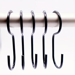 12pcs Long Shower Curtain Hook Waterproof Anti-Rust Metal Bathroom Accessory