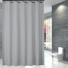 Solid Polyester Fabric Shower Curtain Waterproof Bathroom Decor