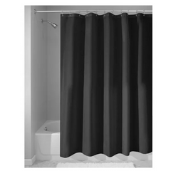 Solid Polyester Fabric Shower Curtain Waterproof Bathroom Decor