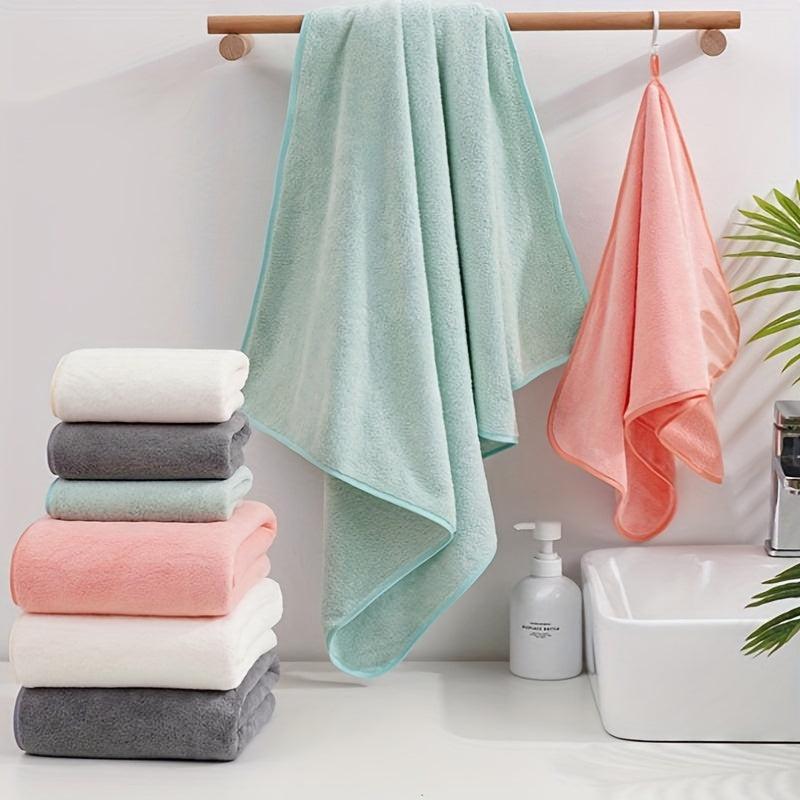 3pcs Solid Towel Set Soft Hand Bath Towel Quick Drying Absorbent Towels