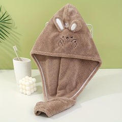 Rabbit Ears Hair Drying Cap Quick-drying Towel for Women