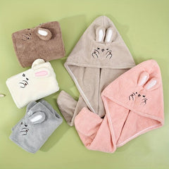 Rabbit Ears Hair Drying Cap Quick-drying Towel for Women
