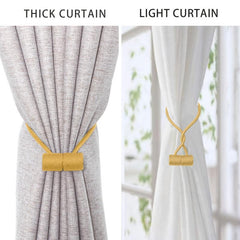 2pcs Magnetic Curtain Tieback Drapery Holdback Holder Rope Black