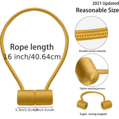2pcs Magnetic Curtain Tieback Drapery Holdback Holder Rope Black