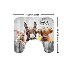 Farm Animal Shower Curtain Set with 12 Hooks