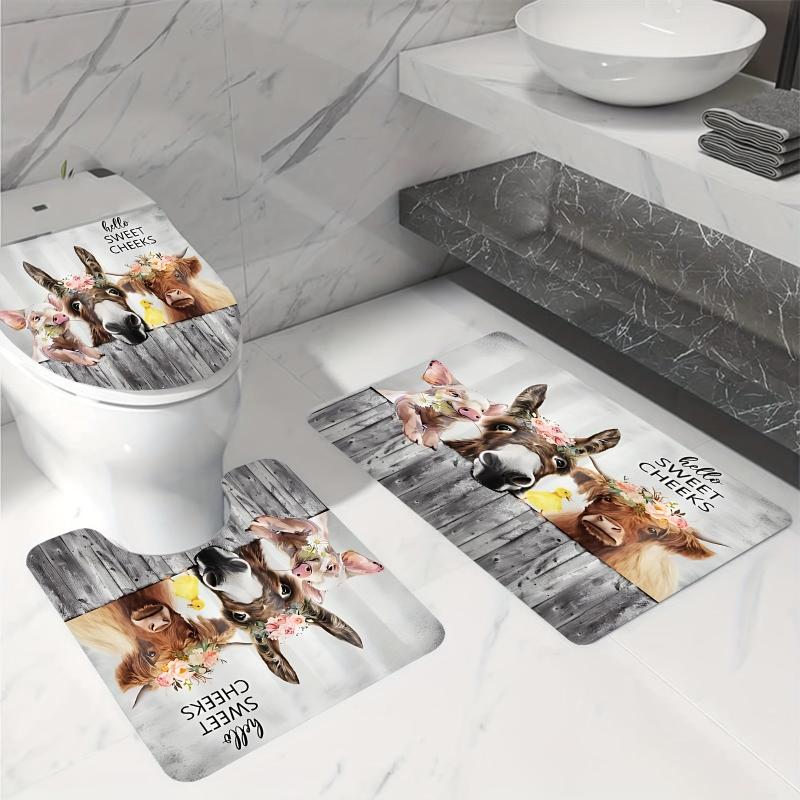 Farm Animal Shower Curtain Set with 12 Hooks