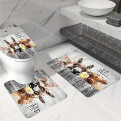 Farm Animal Shower Curtain Set with 12 Hooks
