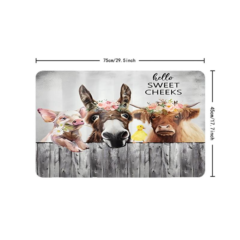 Farm Animal Shower Curtain Set with 12 Hooks