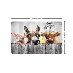 Farm Animal Shower Curtain Set with 12 Hooks