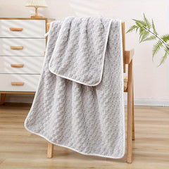 Soft Coral Fleece Towel Set, Absorbent Hand and Bath Towel