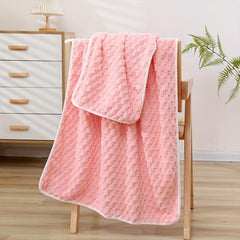 Soft Coral Fleece Towel Set, Absorbent Hand and Bath Towel