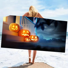 Pumpkin Pattern Beach Towel Quick Drying Soft Blanket