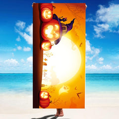 Pumpkin Pattern Beach Towel Quick Drying Soft Blanket