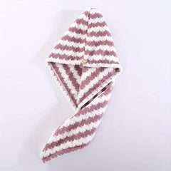 Coral Velvet Hair Drying Cap Absorbent Towel for Women